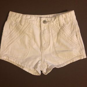 Free People white denim shorts